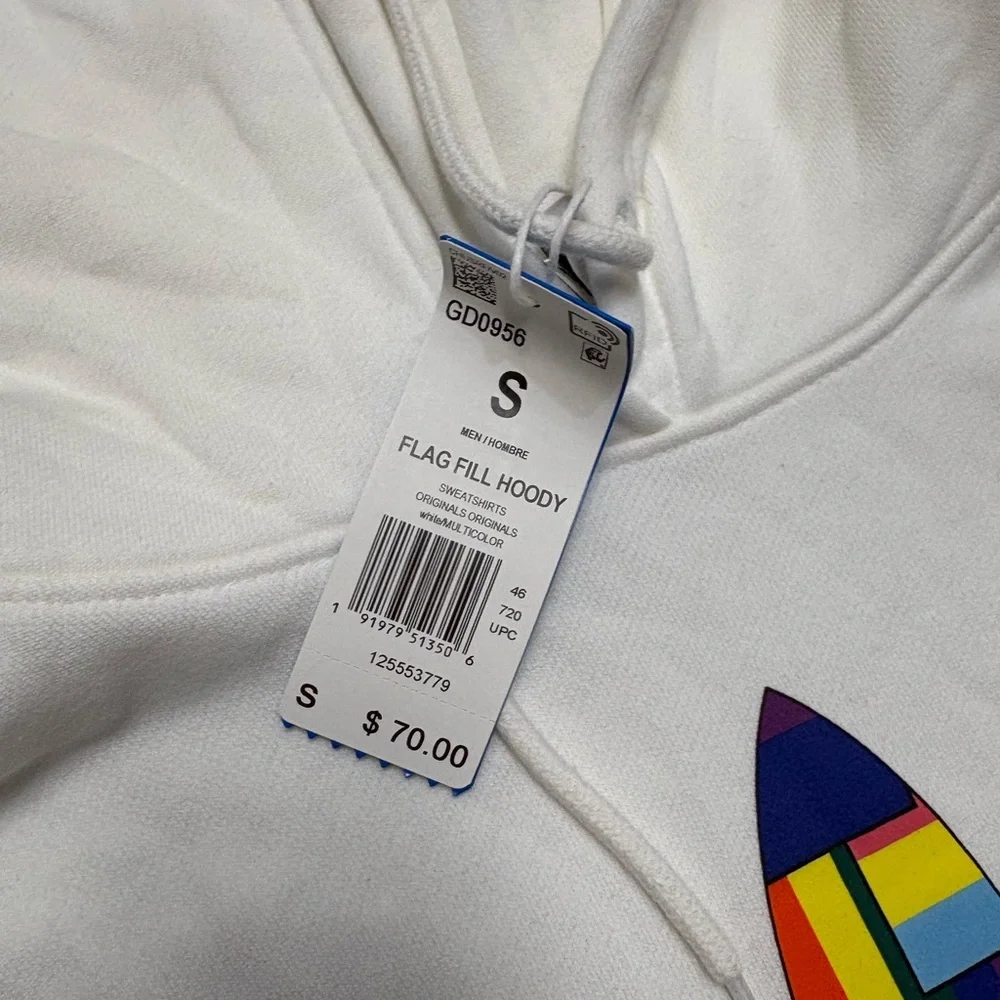 Adidas Pride Flag pull over Trefoil Hoodie size S men’s - Picture 6 of 14
